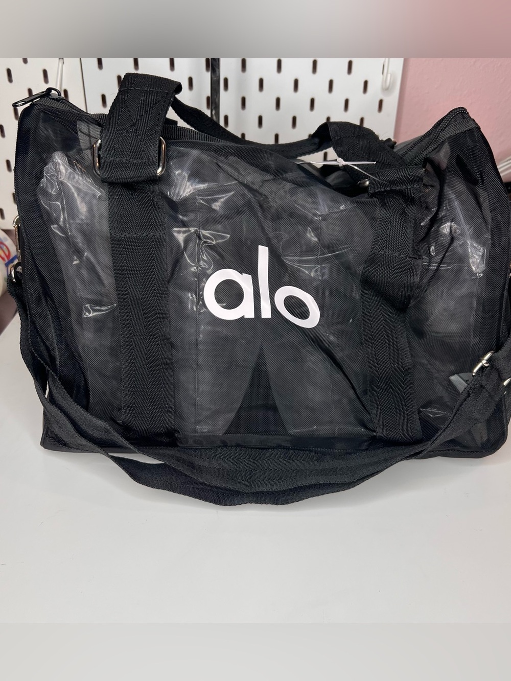 ALO Yoga Black Clear Travel Duffle Bag